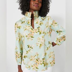NWT Tuckernuck Aqua Watercolor Bouvier Blouse